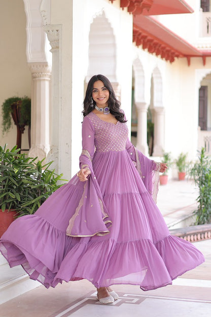 Lavanya Georgette Gown  Lavender