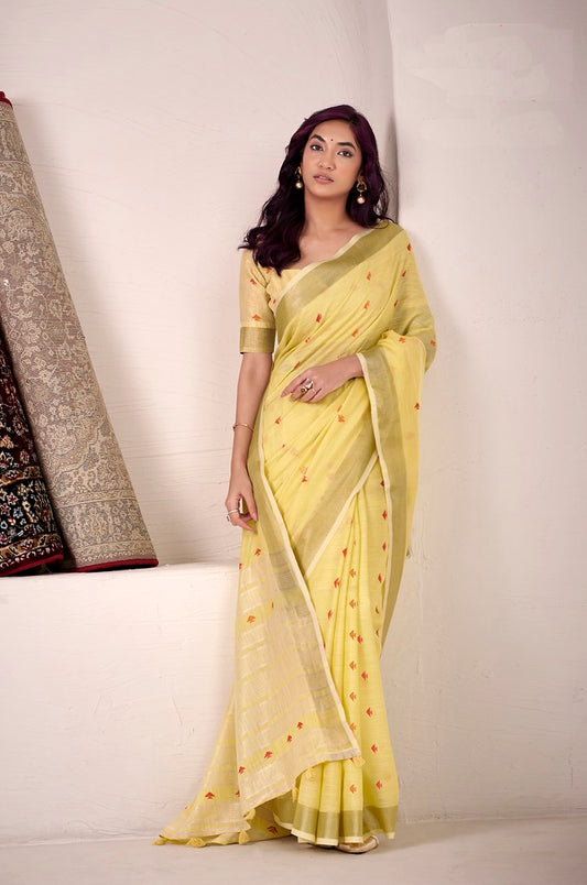 Nayantara Linen Silks Yellow