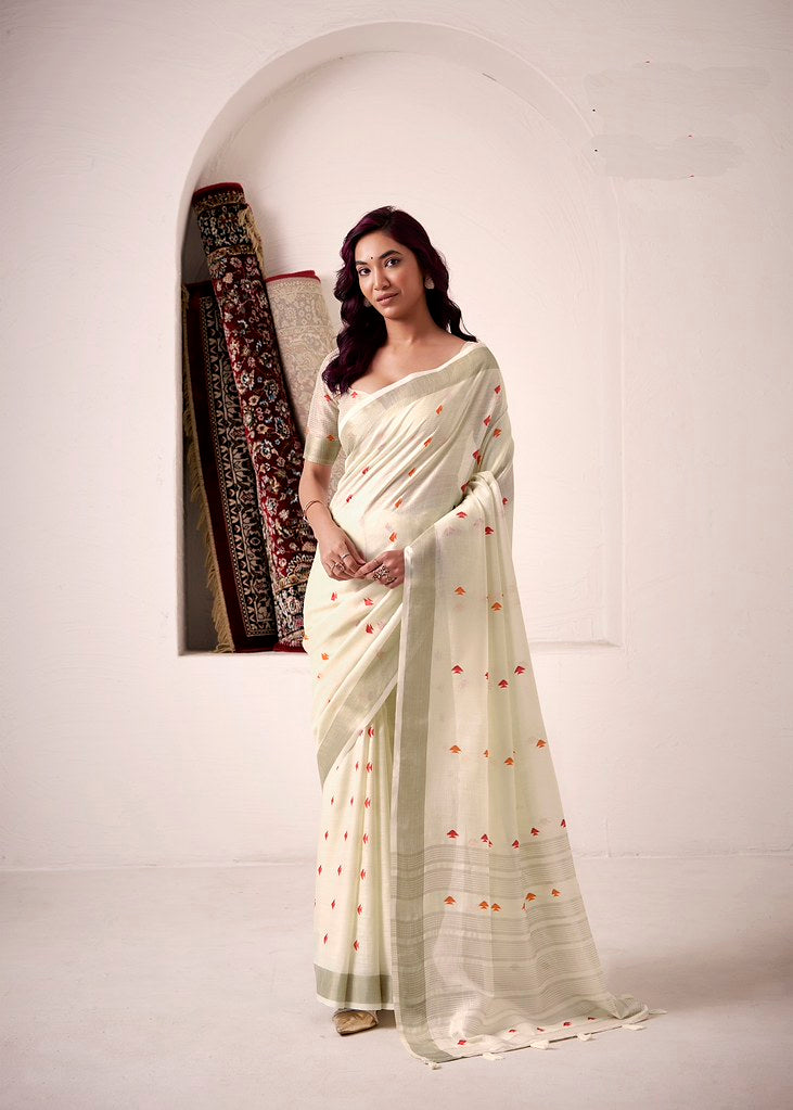 Nayantara Linen Silks Cream