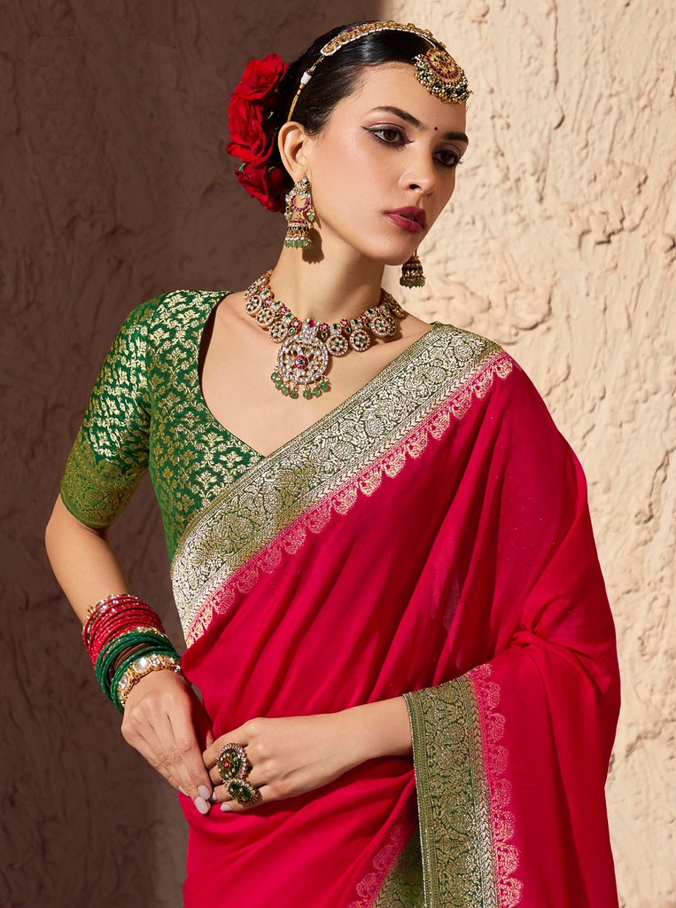Tanishka Crepe Royale saree Pink