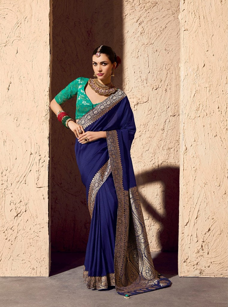 Tanishka Crepe Royale saree Blue