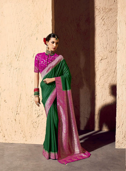 Tanishka Crepe Royale saree Green
