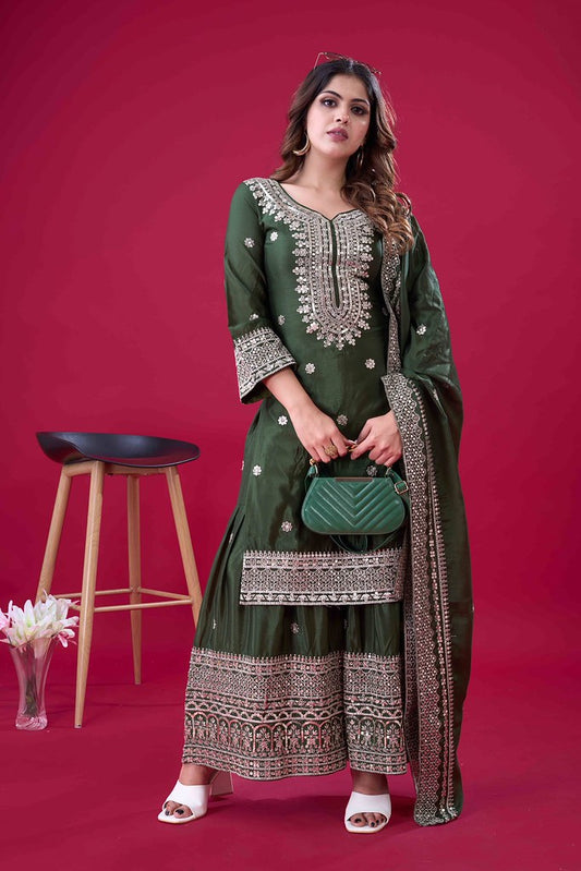 Tisya Designer Salwar Suit Green