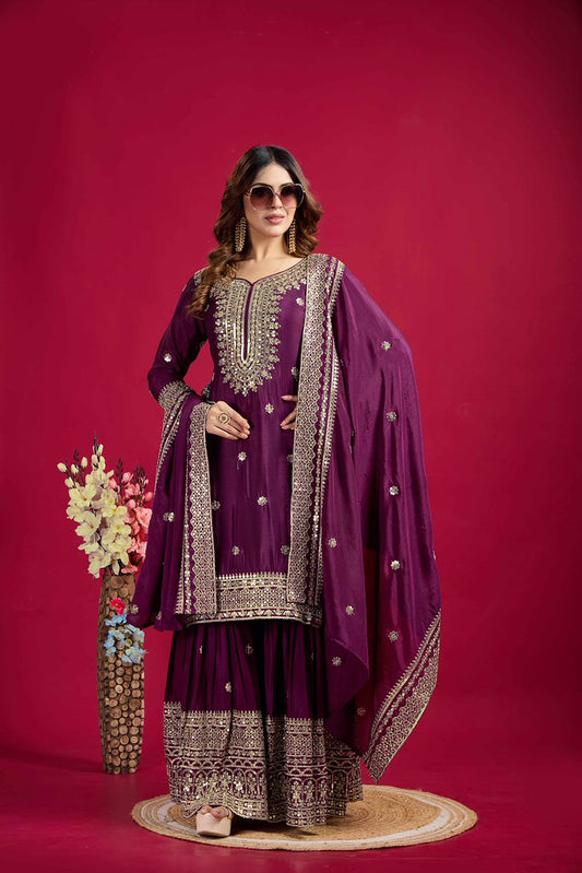 Tisya Designer Salwar Suit Purple