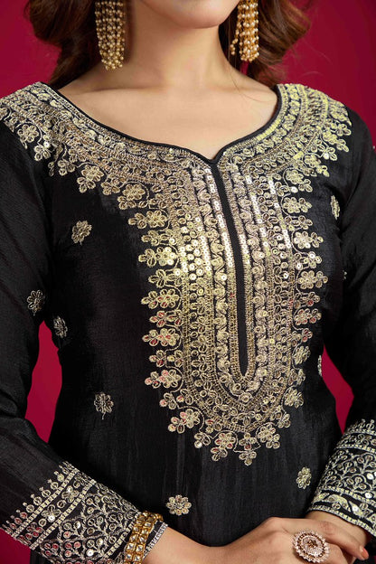 Tisya Designer Salwar Suit Black