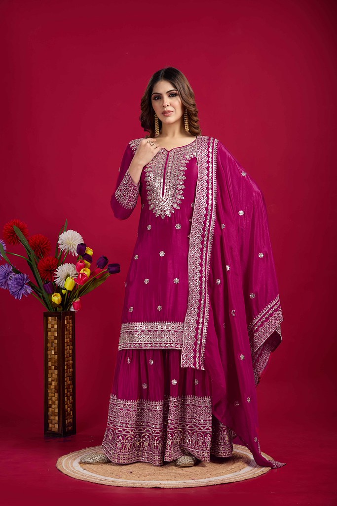 Tisya Designer Salwar Suit Pink