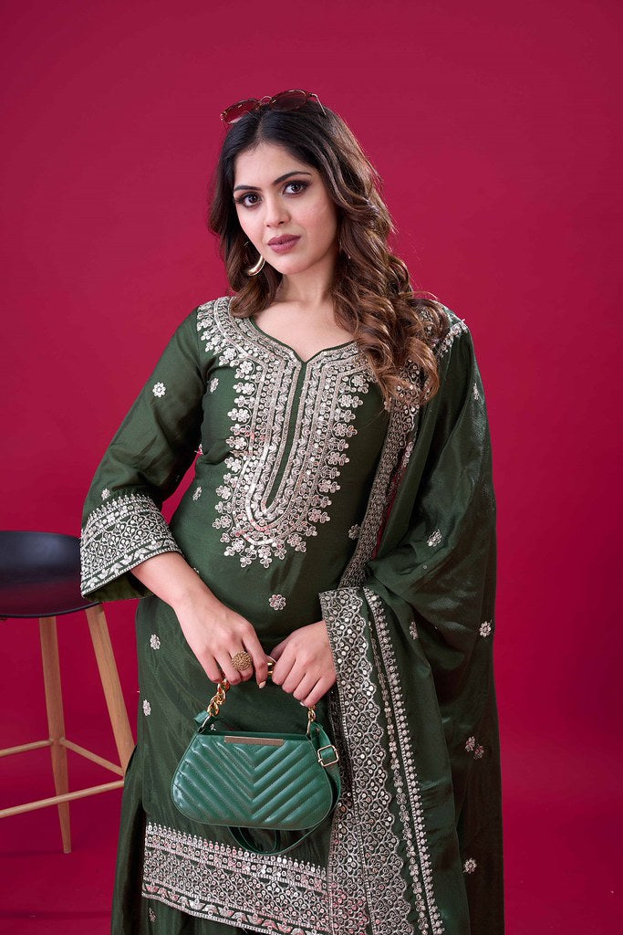 Tisya Designer Salwar Suit Green