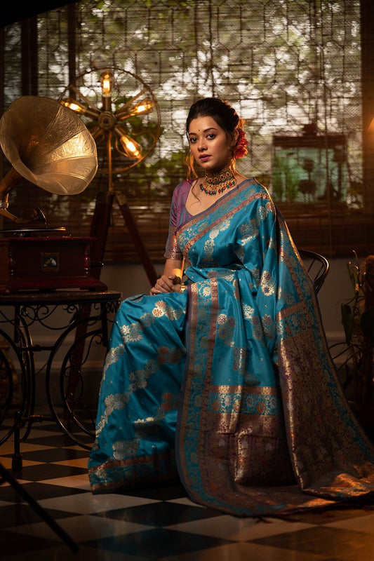 Kashi Heritage Silks Sarees Blue