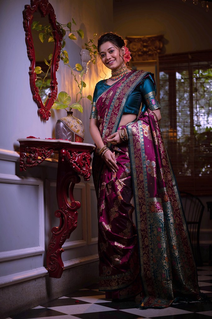 Kashi Heritage Silks Sarees Wine