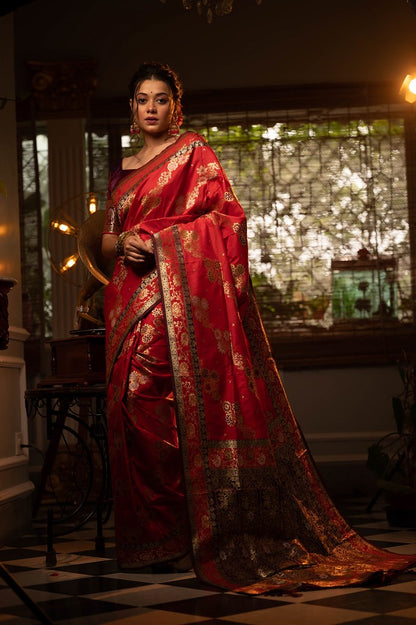 Kashi Heritage Silks Sarees Red