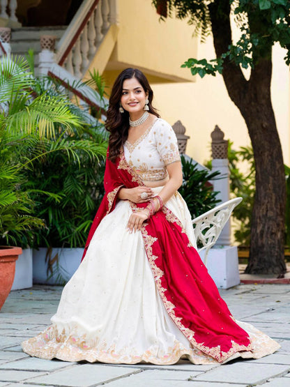 ZariVista Lehenga Set Off White