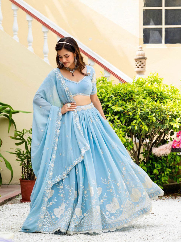 ZariVista Lehenga Set Sky