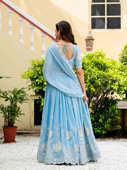 ZariVista Lehenga Set Sky