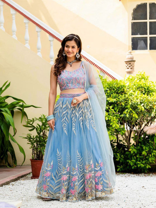 ZariVista Lehenga Set Sky