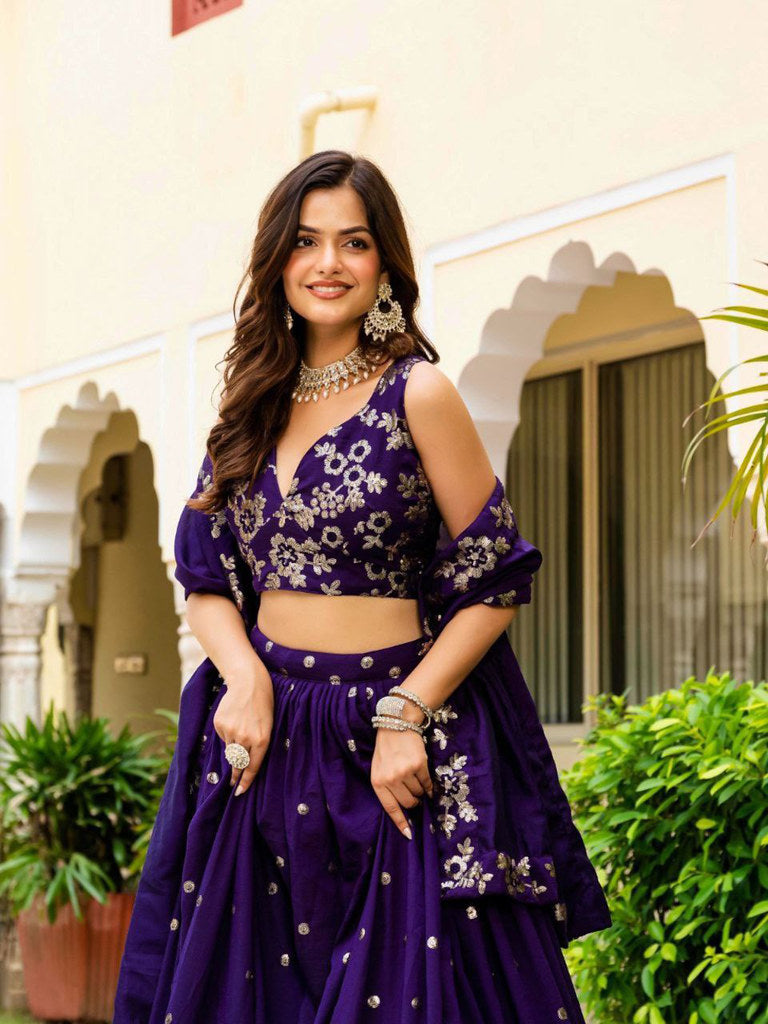 ZariVista Lehenga Set Purple