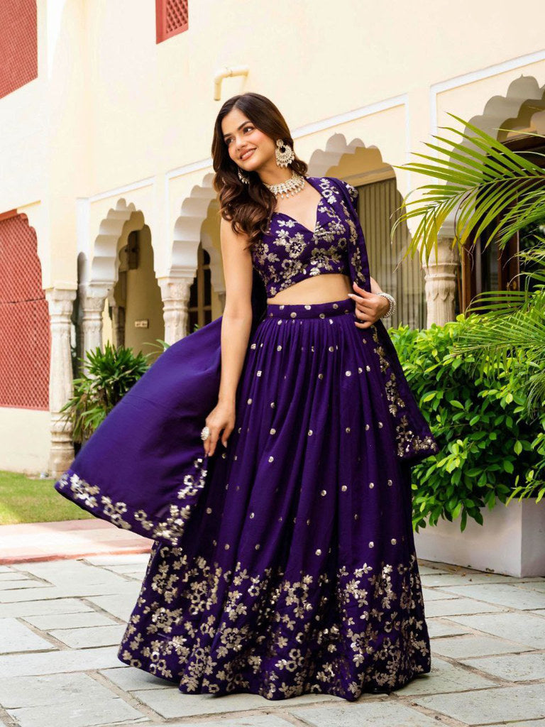 ZariVista Lehenga Set Purple