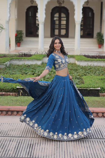 VivahSilk Signature Lehenga Set Teal