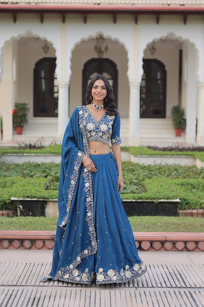 VivahSilk Signature Lehenga Set Teal