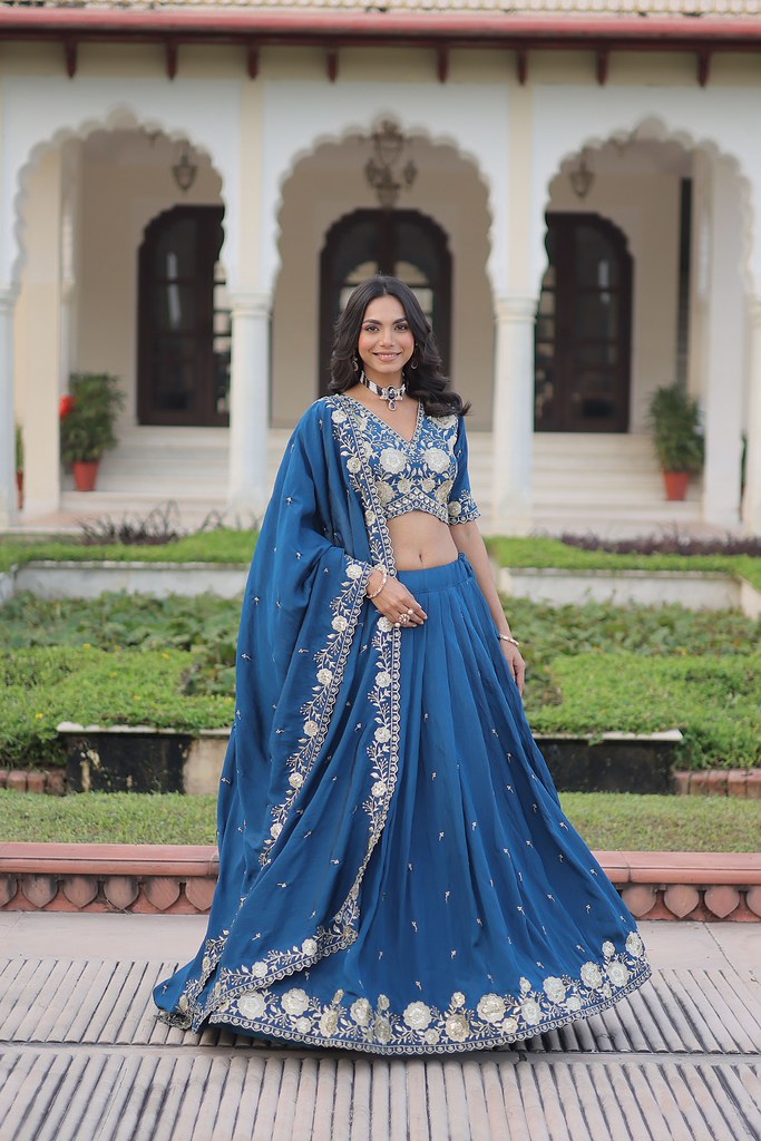 VivahSilk Signature Lehenga Set Teal