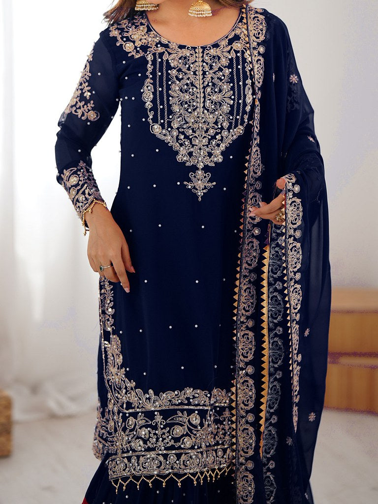 GlowNautic Salwar Suits Collection  Navy Blue