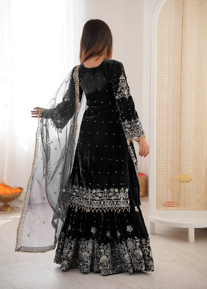 ChromaFlow Salwar Suits Black