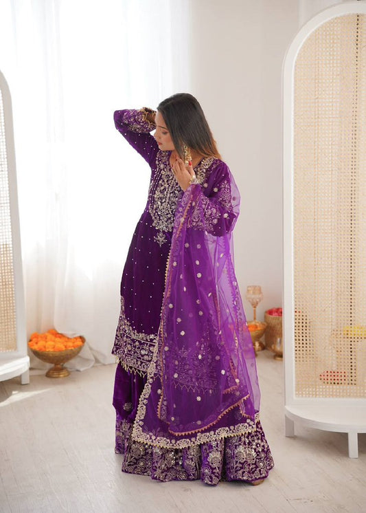 ChromaFlow Salwar Suits Purple