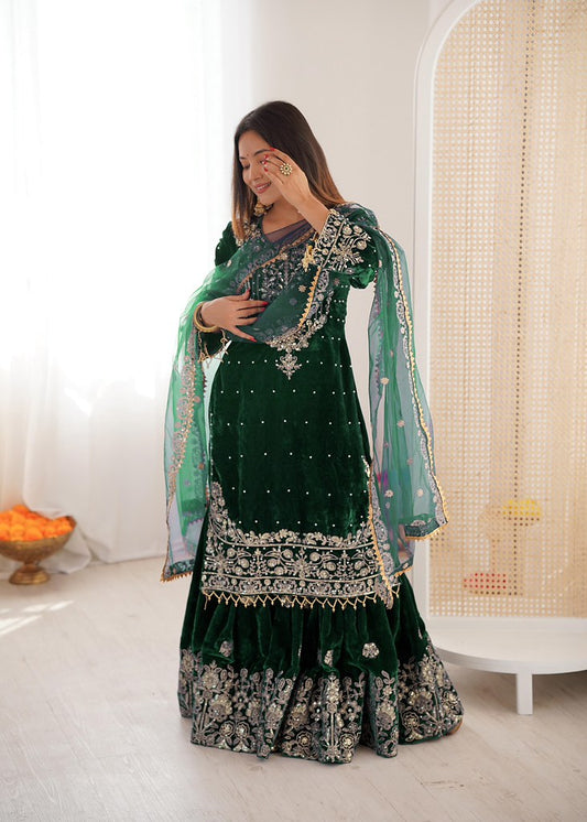 ChromaFlow Salwar Suits Green