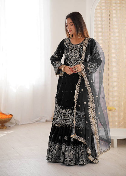 ChromaFlow Salwar Suits Black