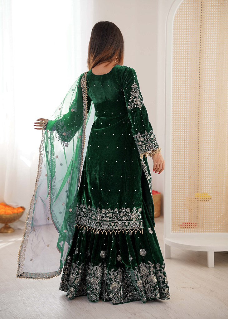 ChromaFlow Salwar Suits Green