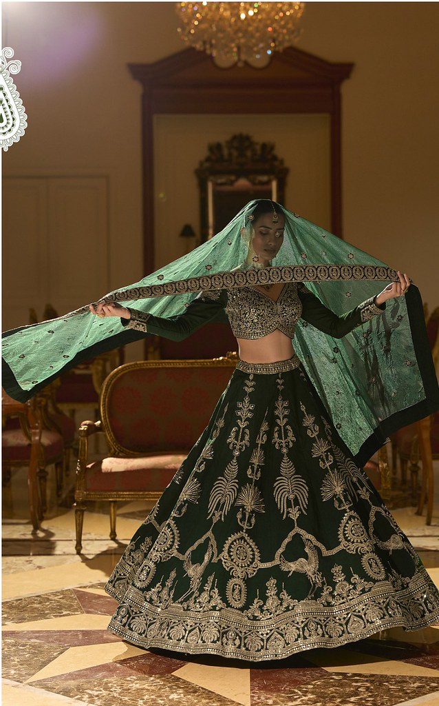 RoyalVivah Silk Lehengas Green