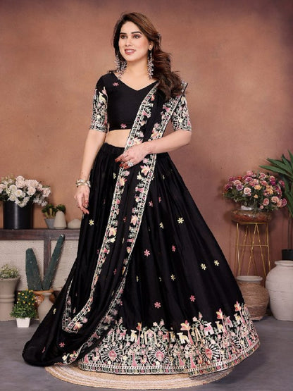 UtsavRang Lehenga Set Black