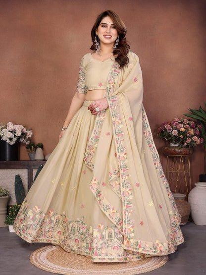 UtsavRang Lehenga Set Cream