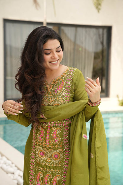 BloomTint Salwar Suits Green