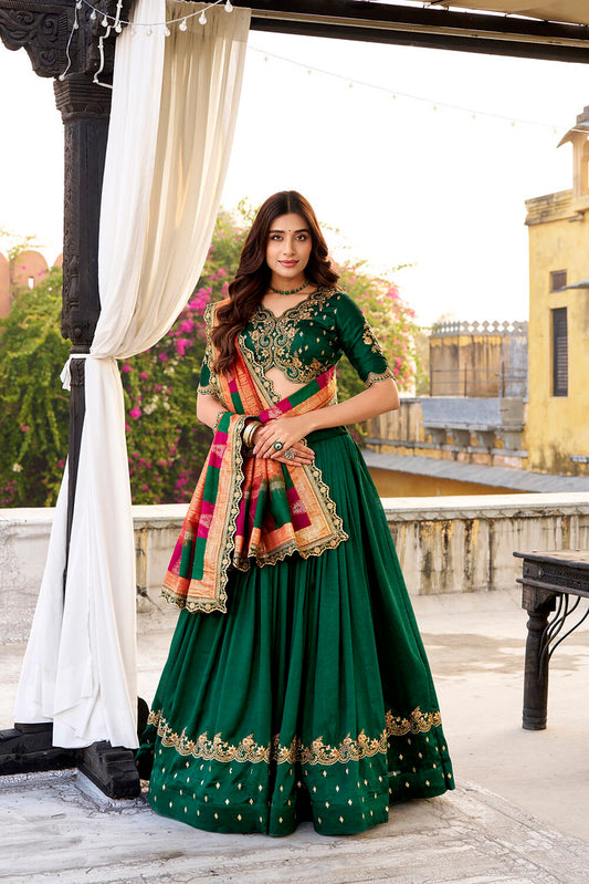 OpalWeave Lehengas Green
