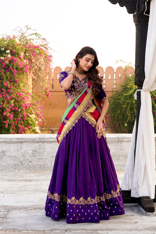OpalWeave Lehengas Purple