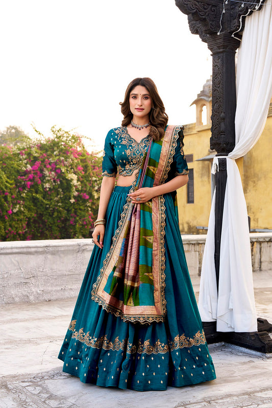 OpalWeave Lehengas Teal