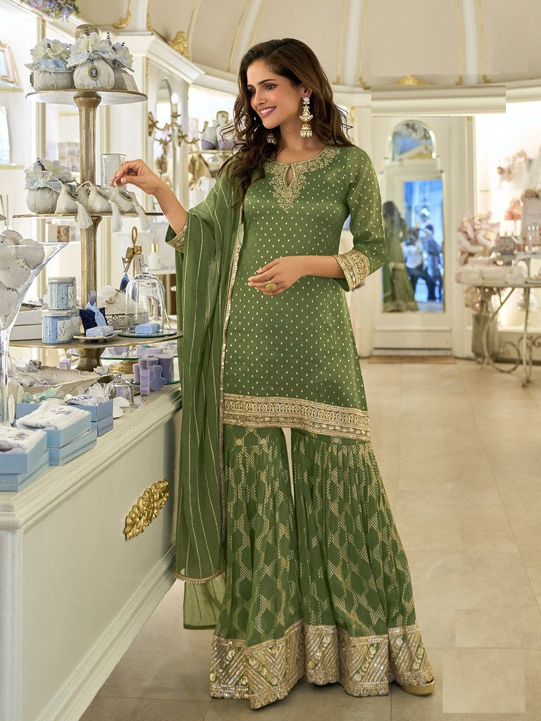 PastelLoom Salwar Suits Green