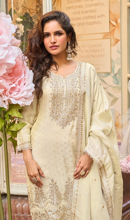 PastelLoom Salwar Suits White