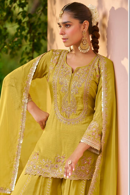 SoftAura Salwar Suits Yellow