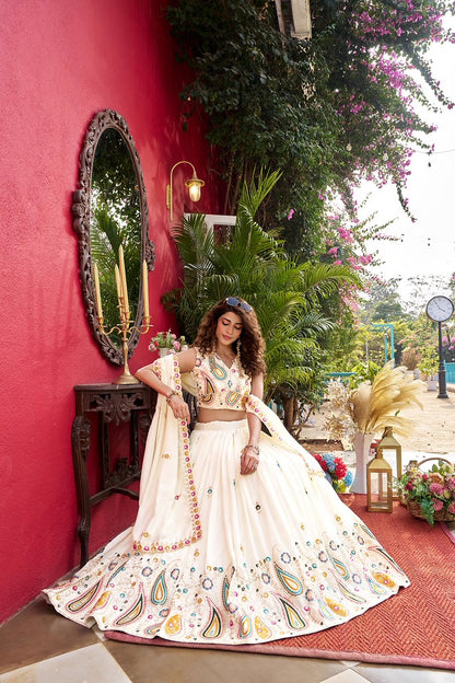 Parampara Silk Lehengas White