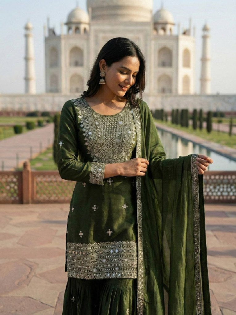 Gmy Aura Salwar Suits Green