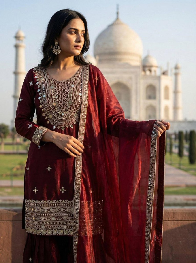 Gmy Aura Salwar Suits Maroon