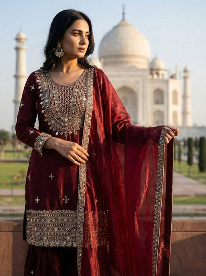 Gmy Aura Salwar Suits Maroon