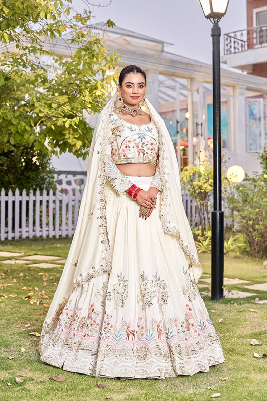 IvoryLav Luxe Lehenga White