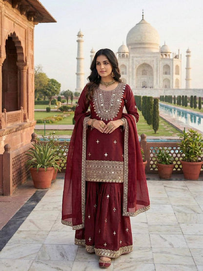 Gmy Aura Salwar Suits Maroon