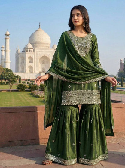 Gmy Aura Salwar Suits Green