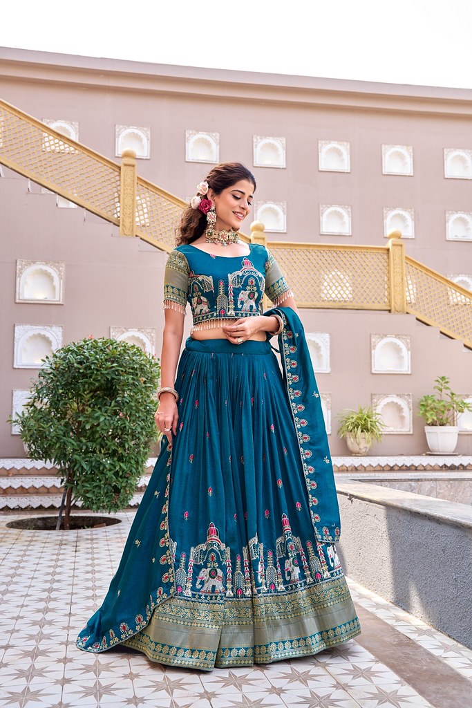 SoftRiwaaz Lehengas Teal