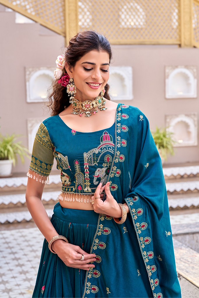 SoftRiwaaz Lehengas Teal