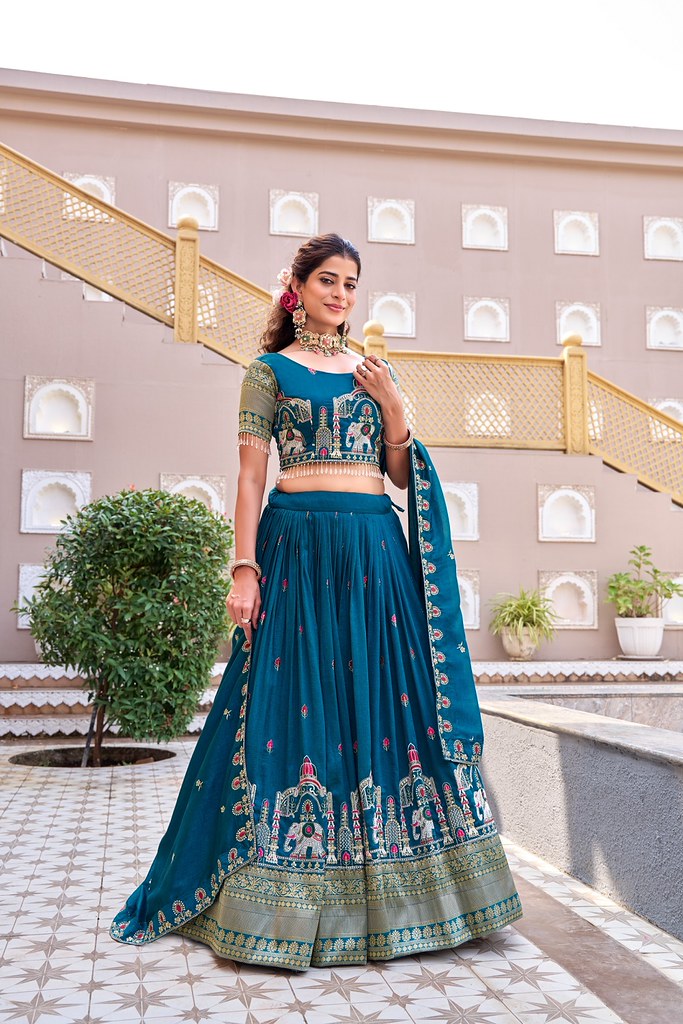 SoftRiwaaz Lehengas Teal