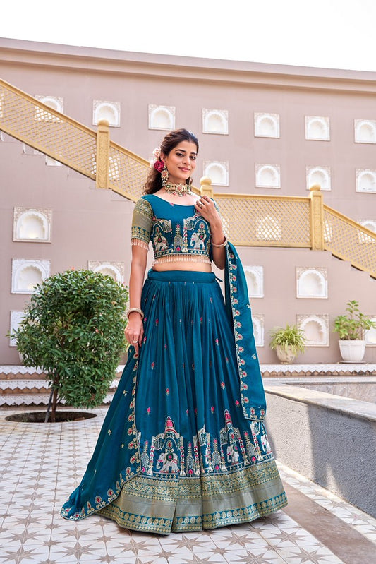 SoftRiwaaz Lehengas Teal